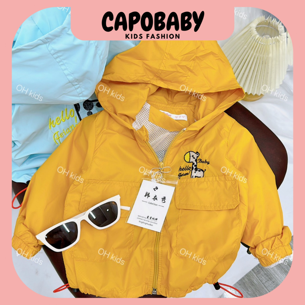 Áo khoác gió hình hươu cao cổ nhiều màu sắc mùa thu mùa đông cho bé
