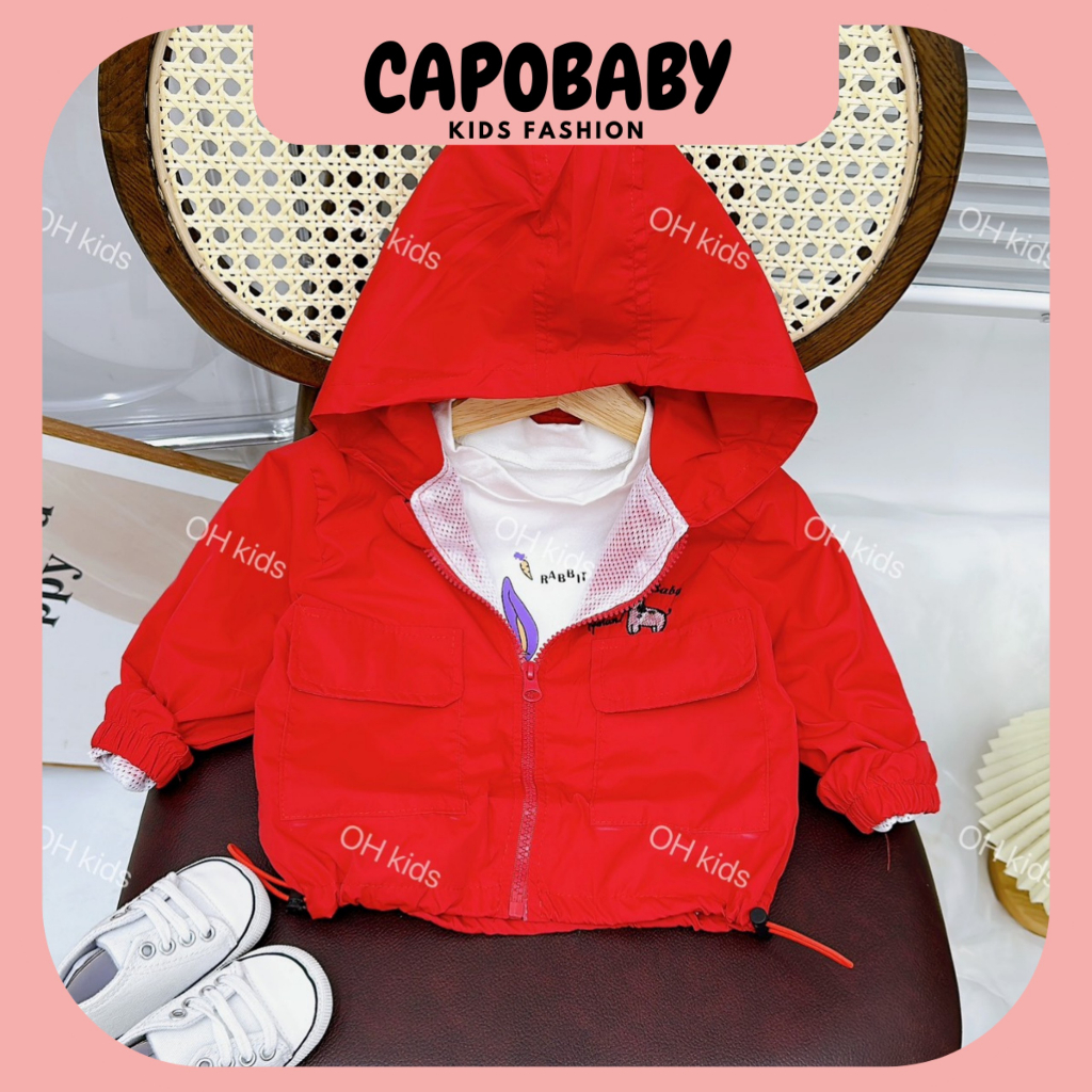Áo khoác gió hình hươu cao cổ nhiều màu sắc mùa thu mùa đông cho bé