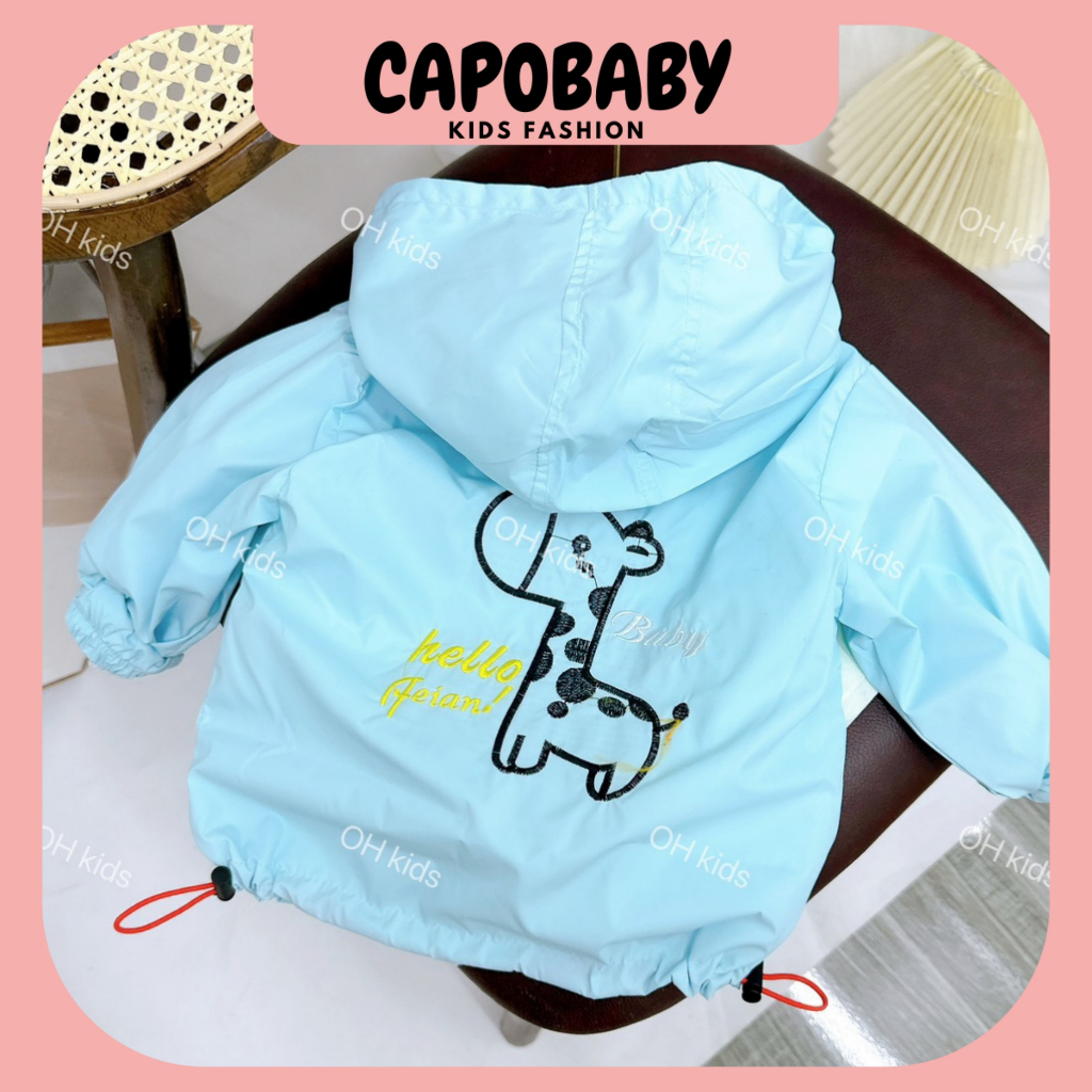 Áo khoác gió hình hươu cao cổ nhiều màu sắc mùa thu mùa đông cho bé