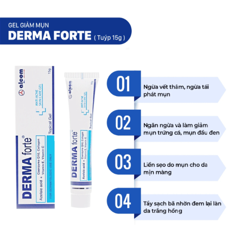 Gel Bôi Mụn Mờ Thâm Trên Da Gamma Derma Forte 15g