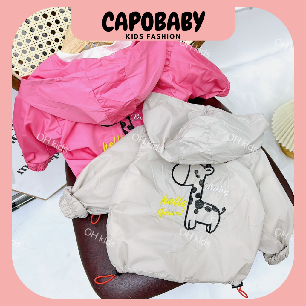 Áo khoác gió hình hươu cao cổ nhiều màu sắc mùa thu mùa đông cho bé