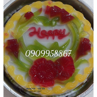 Khuôn rau câu Happy hoa đẹp 25cm
