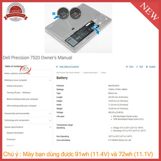 Pin dell Precision 7520