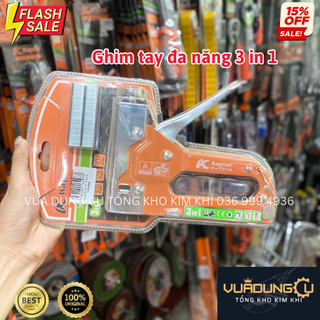 Kìm bấm đinh ghim đa năng 3 trong 1 hãng Kapusi K-7106, bắn ghim có điều chỉnh tăng lực bấm – Tặng kèm 600 mũi ghim