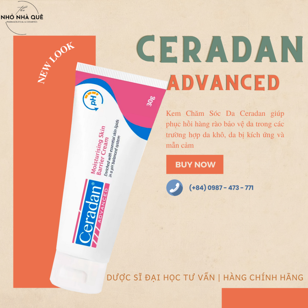 [DATE MỚI]V i êm da cơ địa,da khô,nhạy cảm,da kích ứng Ceradan Advance #Cream 30gLiệu pháp dưỡng ẩm,phục hồi bảo vệ#da