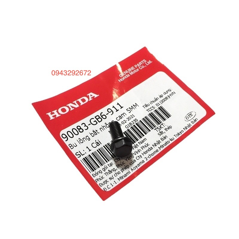 Bu Lông Bắt Bánh Răng Cam 5MM Honda (90083GB6911)