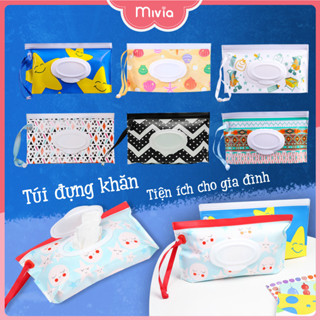 Túi đựng khăn giấy, túi đựng khấu trang không thấm nước, có khóa zip phía trên dễ kéo ra kéo vào