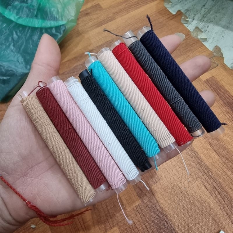 Chỉ chun sét 5 cuộn  trắng và đen