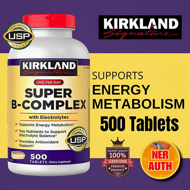 Vitamin B tổng hợp Super B-Complex Kirkland 500 viên 🇺🇸 Air Mỹ Date Mới