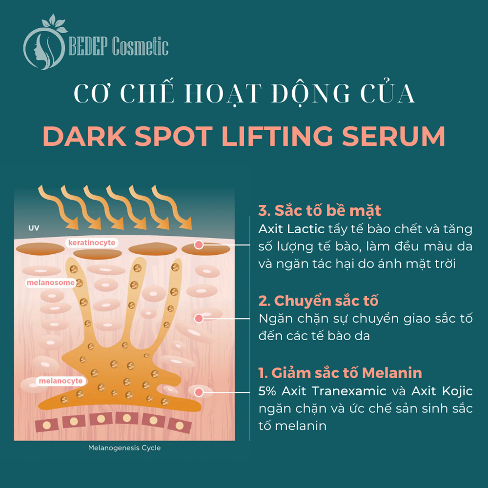 Viderm Dark Spot Lifting Serum, Giảm thâm nám làm đều màu da 5% tranexamic acid.