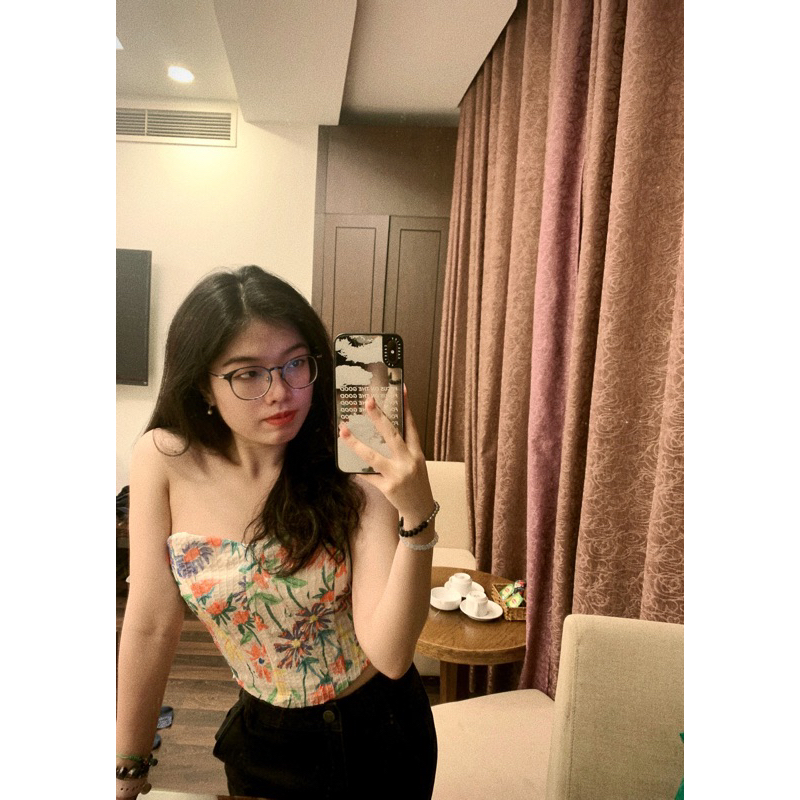 Áo cúp ngực hoa nhí