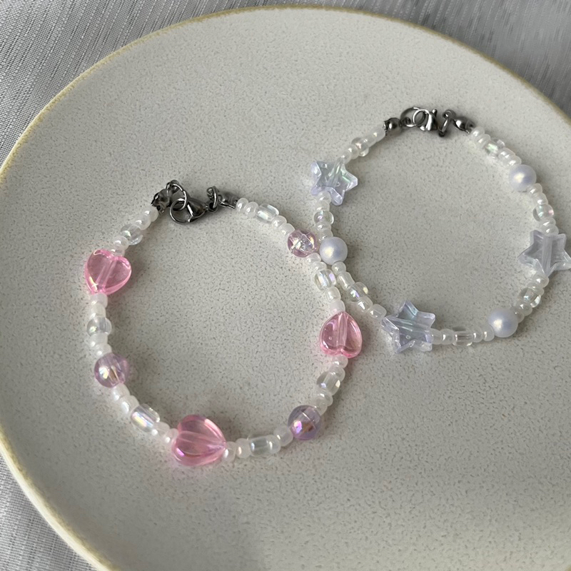 Vòng Tay Hạt Cườm Ngôi Sao Trái Tim Hologram