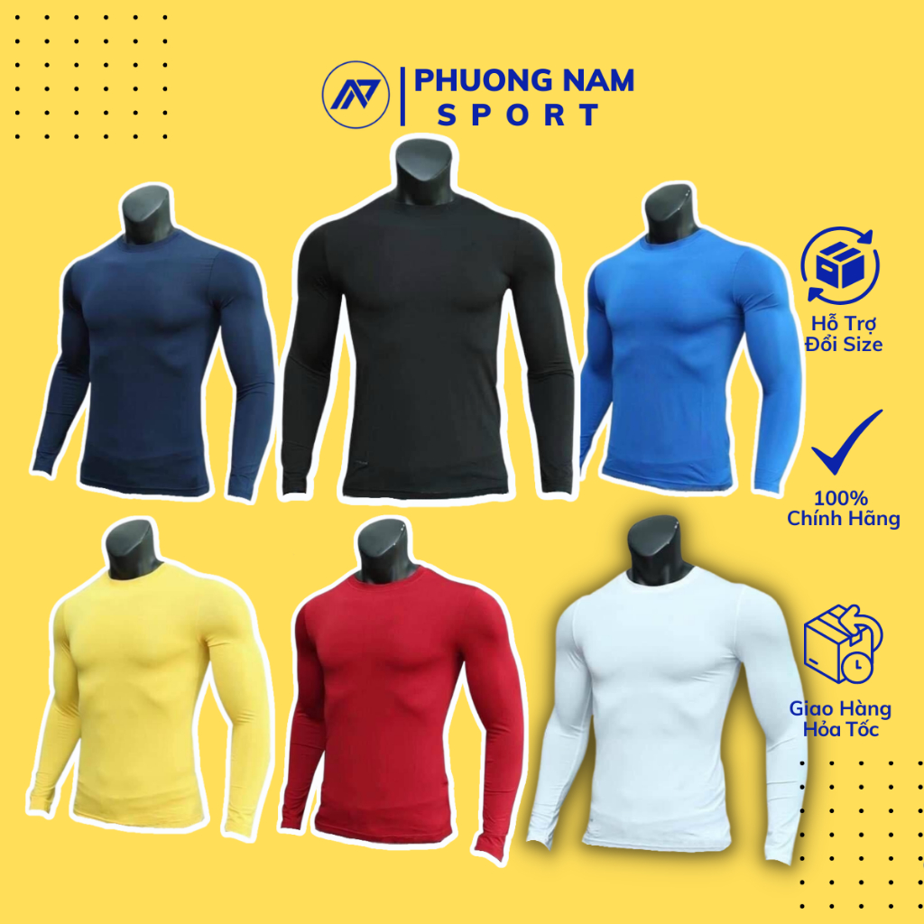 Áo giữ nhiệt nam,áo thun nam body dài tay tập gym cao cấp co giãn 4 chiều chơi thể thao đủ màu