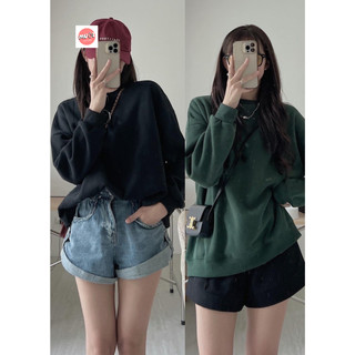 Áo sweater trơn nỉ bông freeszie < 60kg MUỐI Aosweater876 P4