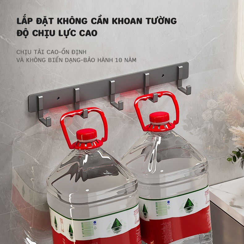 Móc treo nhà tắm đa năng dán tường không gỉ, dán sau cửa chịu lực tới 60kg - Tặng kèm keo dán - CHỒY