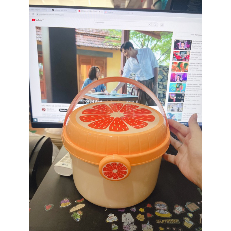 Combo 10 Gói Khăn Ướt Tặng Kèm 1 Thùng Nhựa Trái Cây Siêu Dễ Thương Khăn Giấy Ướt Kèm Xô Nhựa