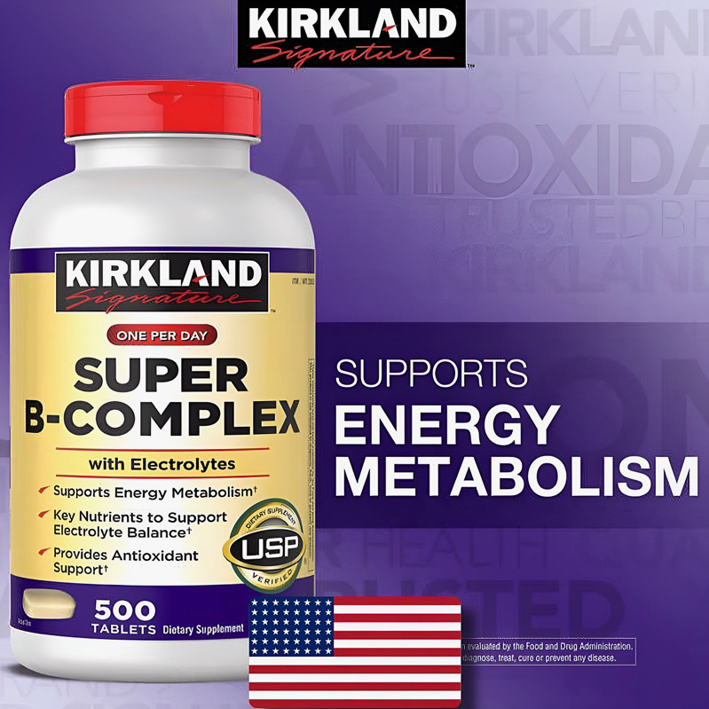 Vitamin B tổng hợp Super B-Complex Kirkland 500 viên 🇺🇸 Air Mỹ Date Mới