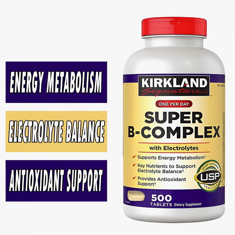 Vitamin B tổng hợp Super B-Complex Kirkland 500 viên 🇺🇸 Air Mỹ Date Mới