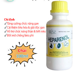 Bổ gan thận sử dung cho chó và mèo heparenol chai 100ml và chai chiêt lẽ