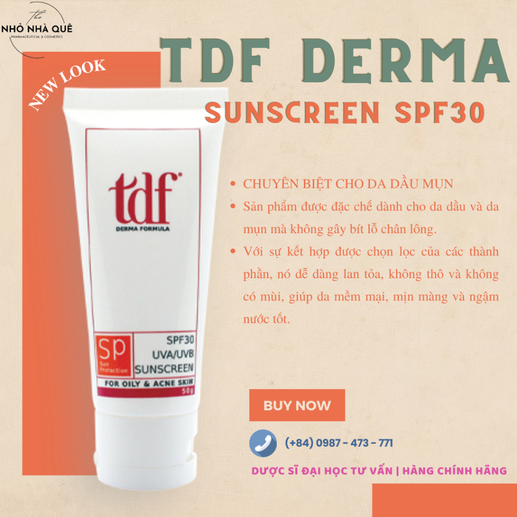 Kem chống nắng TDF SPF30 UVA/UVB sunscreen 50g TDF Chống nắng, chống lão hóa