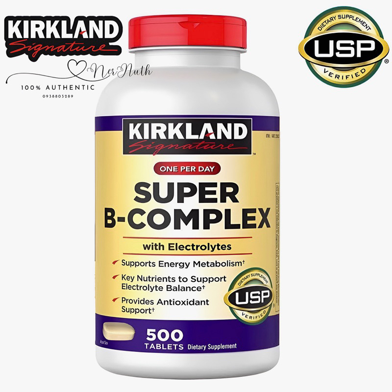 Vitamin B tổng hợp Super B-Complex Kirkland 500 viên 🇺🇸 Air Mỹ Date Mới