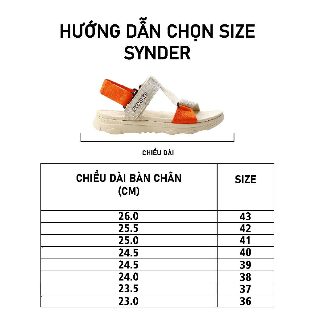 Dép Sandal Nữ Nam SYNDER Đế Cao Màu Cam Be Đi Học 2023