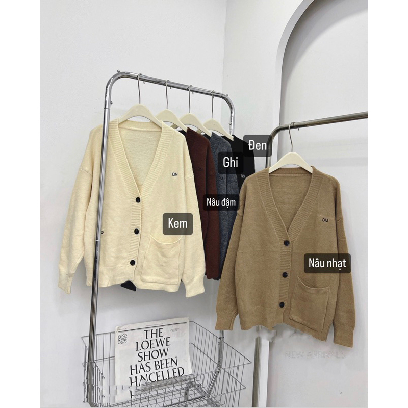 Y17 Áo khoác len cardiagn from rộng thêu chữ DM yansoo