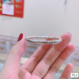 VÒNG BẠC NGUYÊN CHẤT KHẮC TÊN CHO BÉ