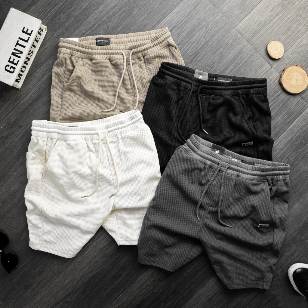 Quần Short Unisex Nam Nữ -  Chất Vải Tổ Ong Thoáng Mát Thêu Logo Cao Su Thời Trang #4 Màu