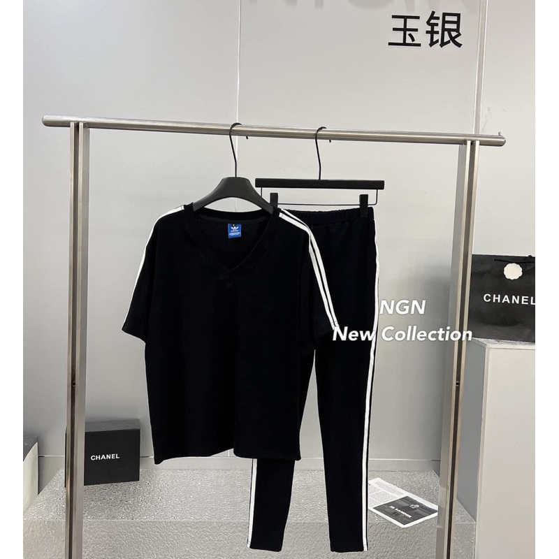 | Chang Tròn | Sét Thể Thao Đen Dài Bigsize -  From Quần Ôm Tôn Dáng