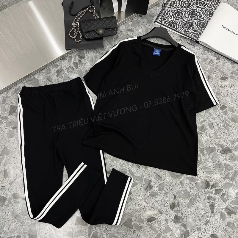 | Chang Tròn | Sét Thể Thao Đen Dài Bigsize -  From Quần Ôm Tôn Dáng