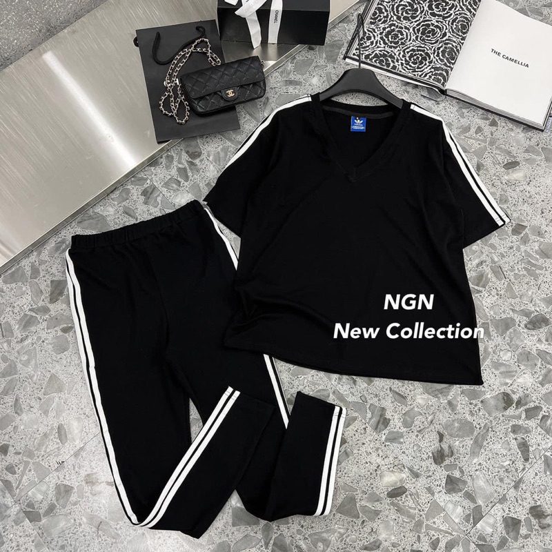 | Chang Tròn | Sét Thể Thao Đen Dài Bigsize -  From Quần Ôm Tôn Dáng