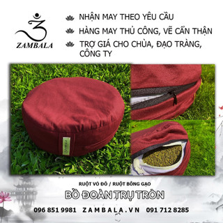Bồ đoàn ngồi thiền vải kaki cao cấp ruột vỏ đỗ xanh giúp ngồi thiền lâu chuẩn mẫu thiền viện dùng - Zambala
