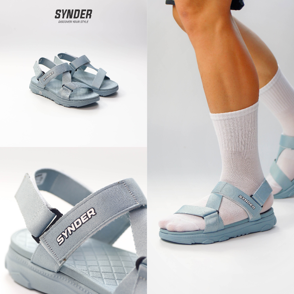 Dép Sandal Nữ Nam SYNDER màu xanh Mint Đế Cao Đi Học 2023