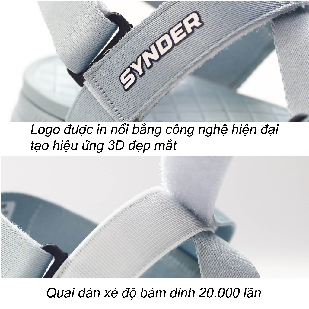 Dép Sandal Nữ Nam SYNDER màu xanh Mint Đế Cao Đi Học 2023