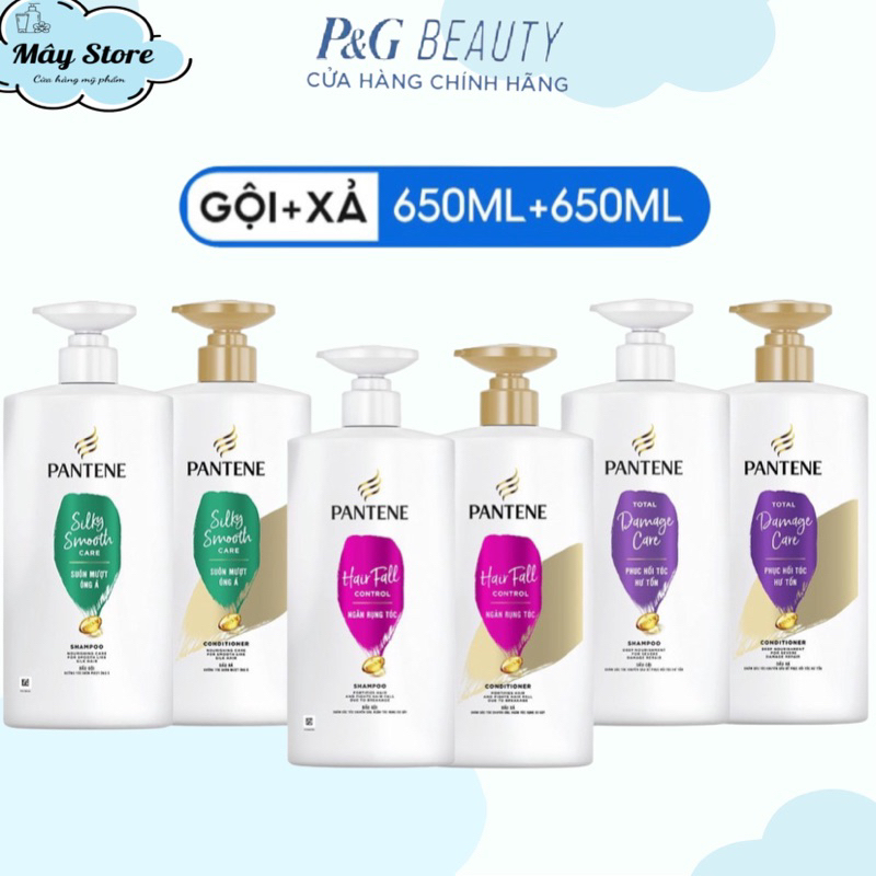 Combo Dầu Gội PANTENE 650ml & Dầu Xả 650ml