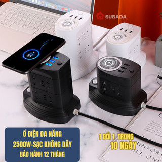 Ổ điện đa năng thông minh SuBaDa sạc không dây cho smartphone và cổng USB đa năng chống giật chống cháy an toàn OD11