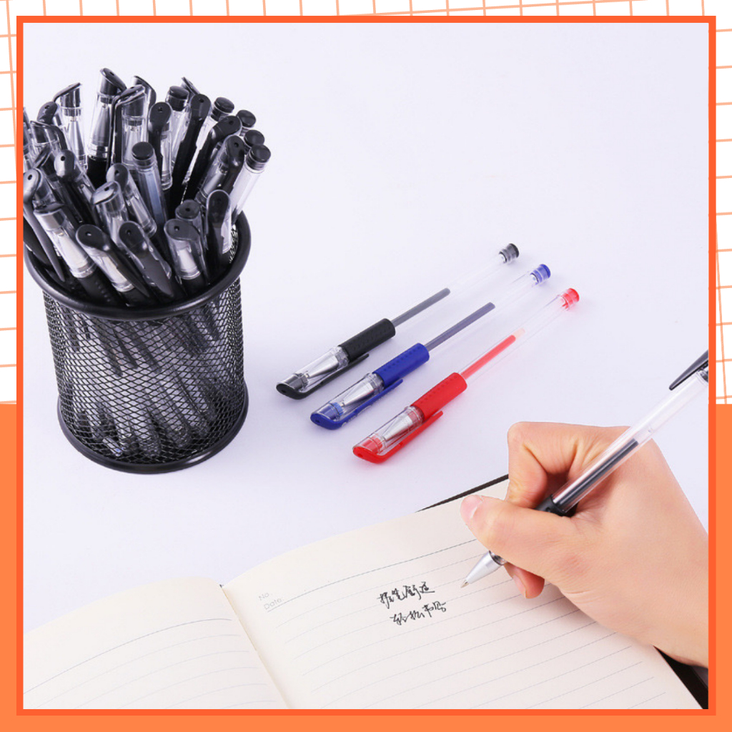 Bút Gel Basic MEKI, Bút Bi Nước Mực Gel Đen Xanh Đỏ Khô Nhanh Ngòi 0.5mm, Văn Phòng Phẩm Đồ Dùng Học Tập Giá Rẻ