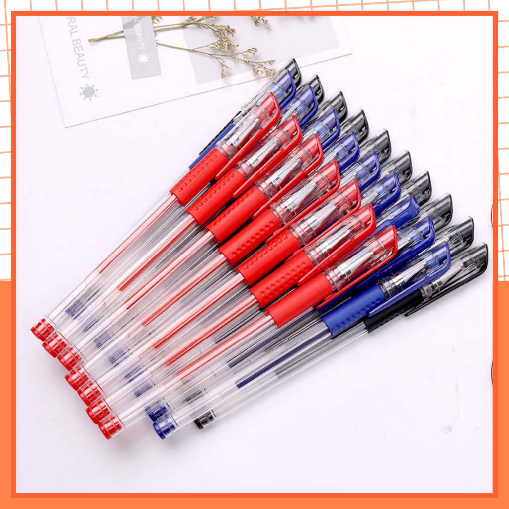 Bút Gel Basic MEKI, Bút Bi Nước Mực Gel Đen Xanh Đỏ Khô Nhanh Ngòi 0.5mm, Văn Phòng Phẩm Đồ Dùng Học Tập Giá Rẻ