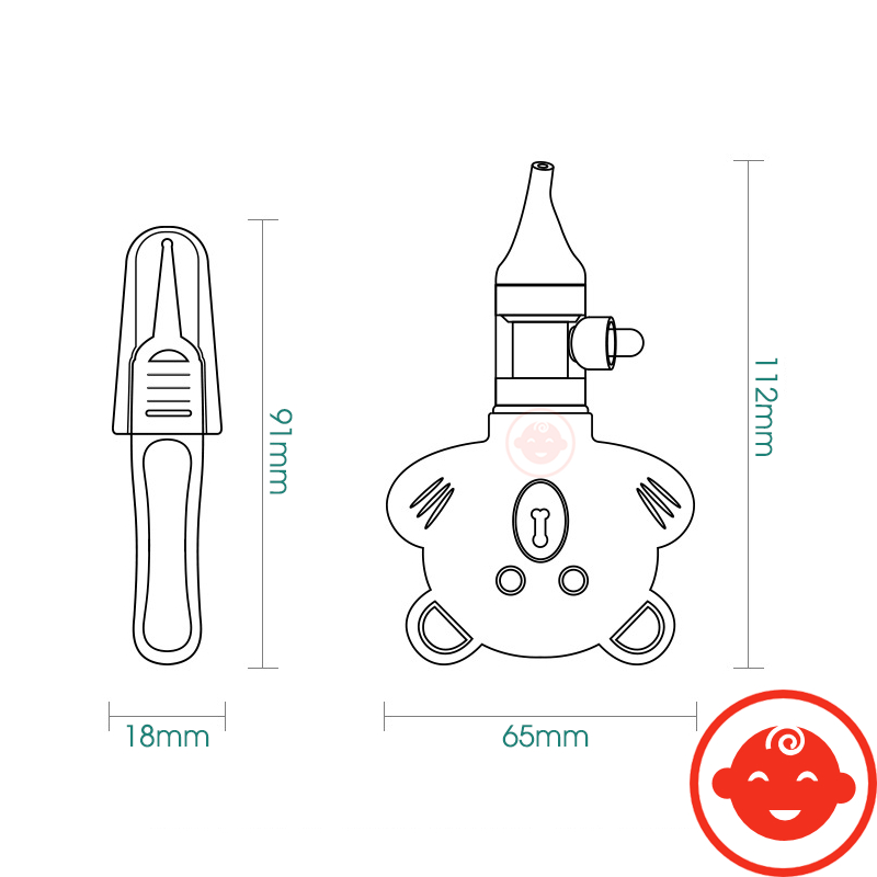 Hút mũi GẤU kèm nhíp gắp rỉ mũi có hộp đựng cho bé