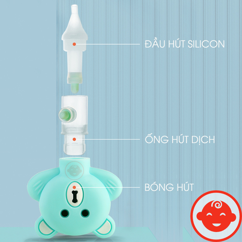 Hút mũi GẤU kèm nhíp gắp rỉ mũi có hộp đựng cho bé