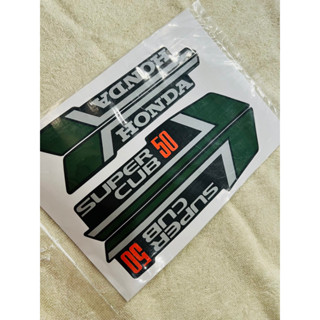  Bộ tem dán xe máy honda cub 50 màu xanh lá keo siêu dính sắc nét 