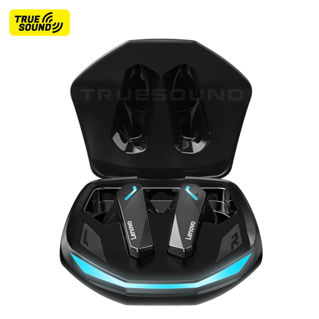 Tai nghe Bluetooth LENOVO TWS GM2 PRO 5.3V. Thiết kế gaming bắt mắt, độ trễ cực thấp. Chuẩn chống nước IPX5.