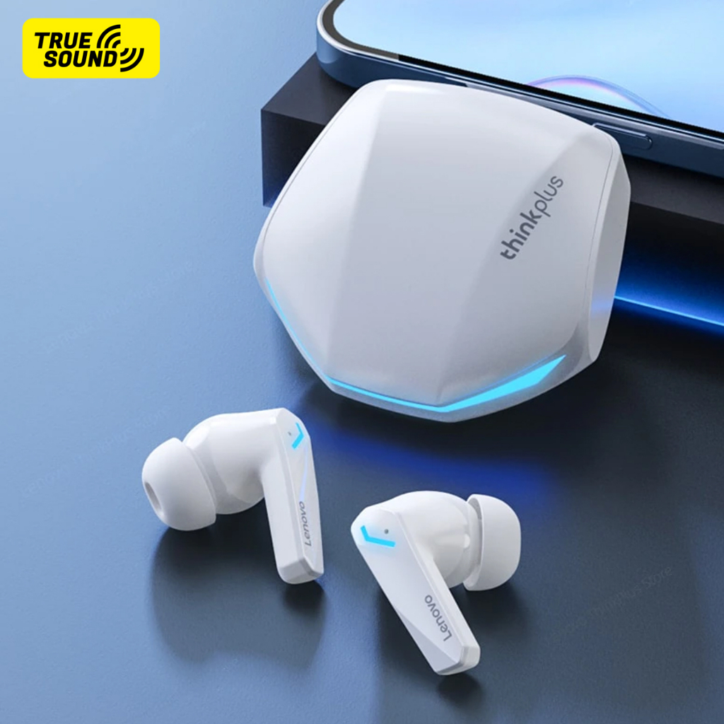 Tai nghe Bluetooth LENOVO TWS GM2 PRO 5.3V. Thiết kế gaming bắt mắt, độ trễ cực thấp. Chuẩn chống nước IPX5.