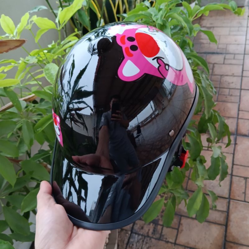 Mũ bảo hiểm lưỡi trai thể thao in hình gấu dễ thương cho nữ