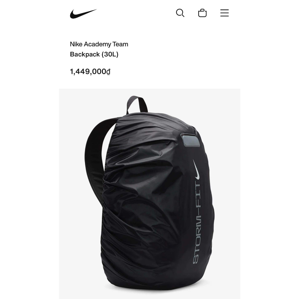 Balo thể thao N.i.k.e Academy Team 30L Backpac Chính Hãng 100%polyester chống nước kèm áo mưa cho Balo#Ariessop