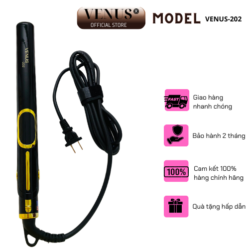 Máy Duỗi Tóc Cao Cấp Venus 202 loại size nhỏ  :4.8 Chuyên dụng trong các salon nổi tiếng và gia đình