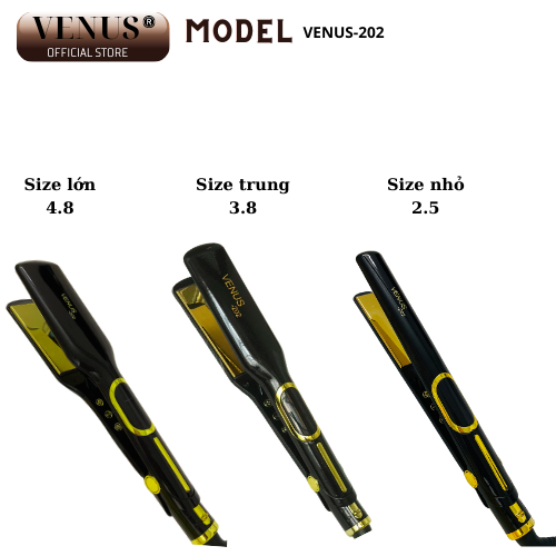 Máy Duỗi Tóc Cao Cấp Venus 202 loại size nhỏ  :4.8 Chuyên dụng trong các salon nổi tiếng và gia đình