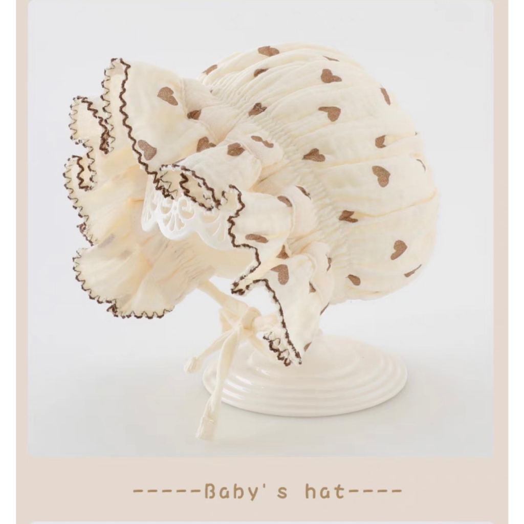 Mũ tai bèo xô muslin hoạ tiết dễ thương cho bé