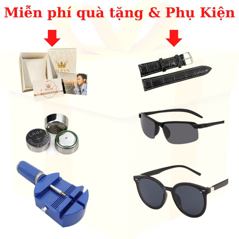 Đồng Hồ Nam Chính Hãng OLEVS 9931 Đồng Hồ Cặp Dây Đeo Bằng Thép Không Gỉ Mặt Kính Sapphire Tạo Hình Kim Cương